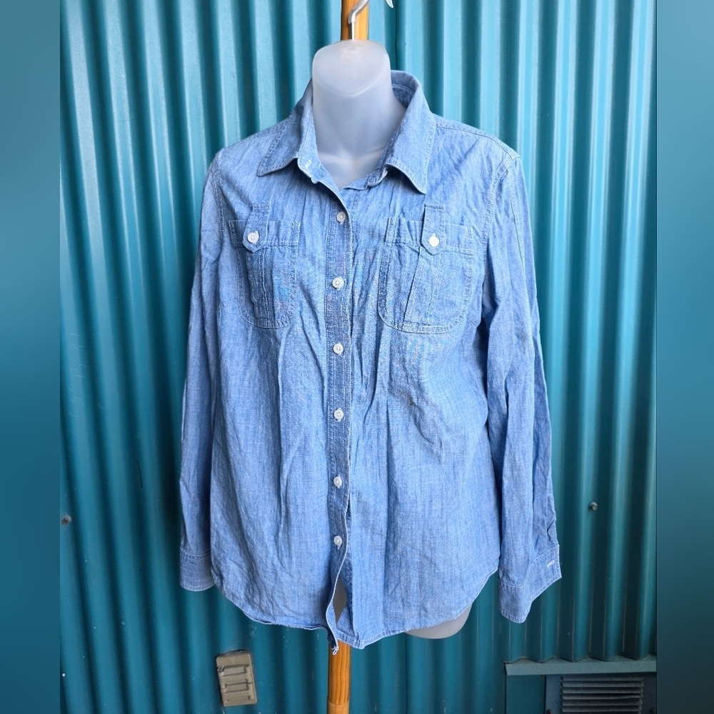 Jones New York Sky Blue Denim Shirt